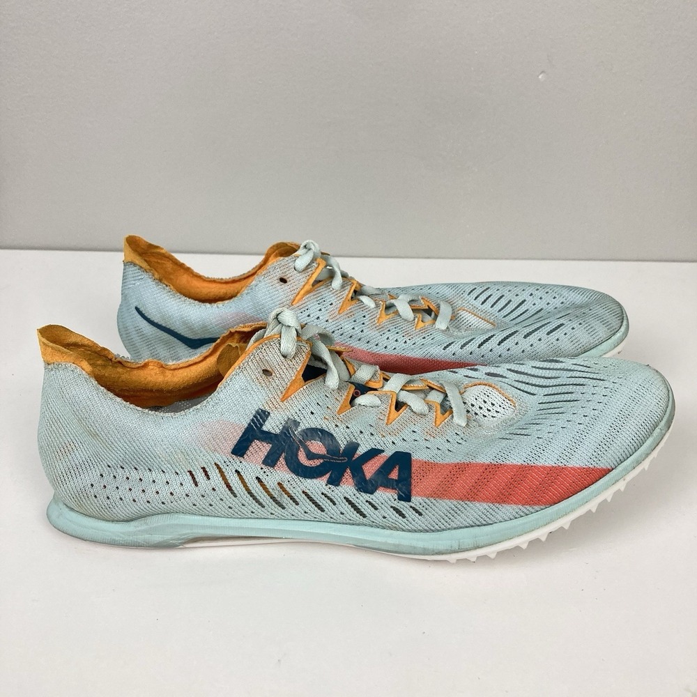 HOKA Cielo X MD Track Spikes Blue Glass Radiant Yellow Mens 8.5 Womens 10 S14x49